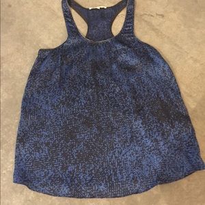 Embellished blue Razorback tank top